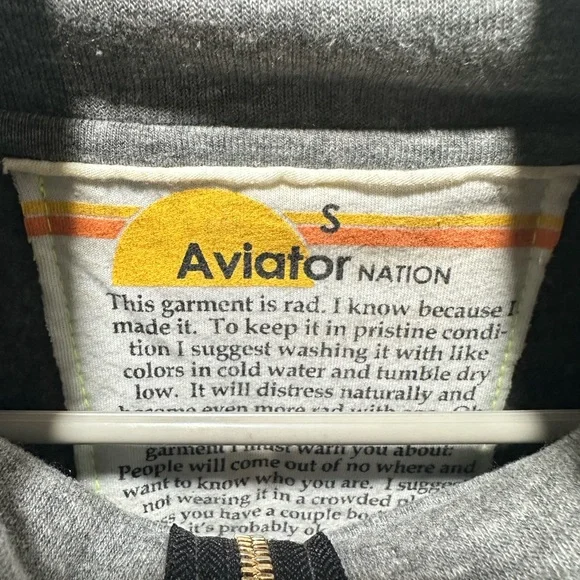 Aviator Nation Gray Half Zip Sweater - Picture 3 of 4